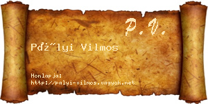 Pályi Vilmos névjegykártya